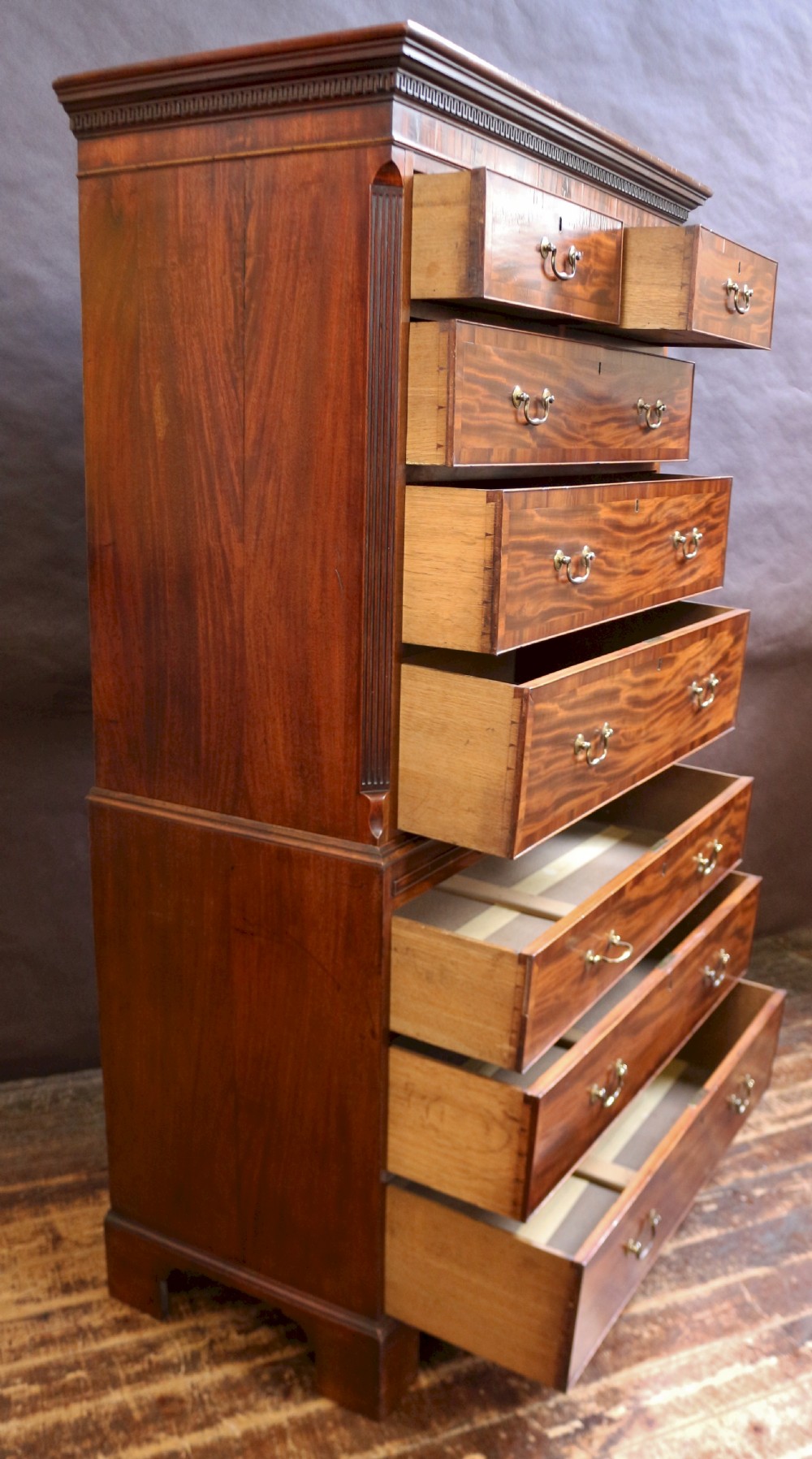 George 111 Fine Quality Mahogany Tallboy View V