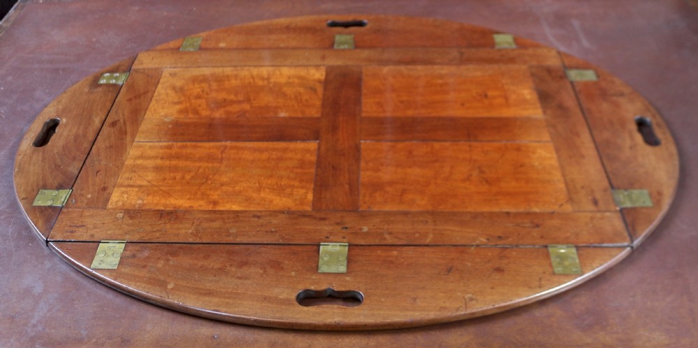 George 111 Mahogany Oval Butlers Tray with Drop Down Sides