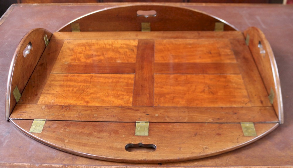 George 111 Mahogany Oval Butlers Tray with Drop Down Sides View III