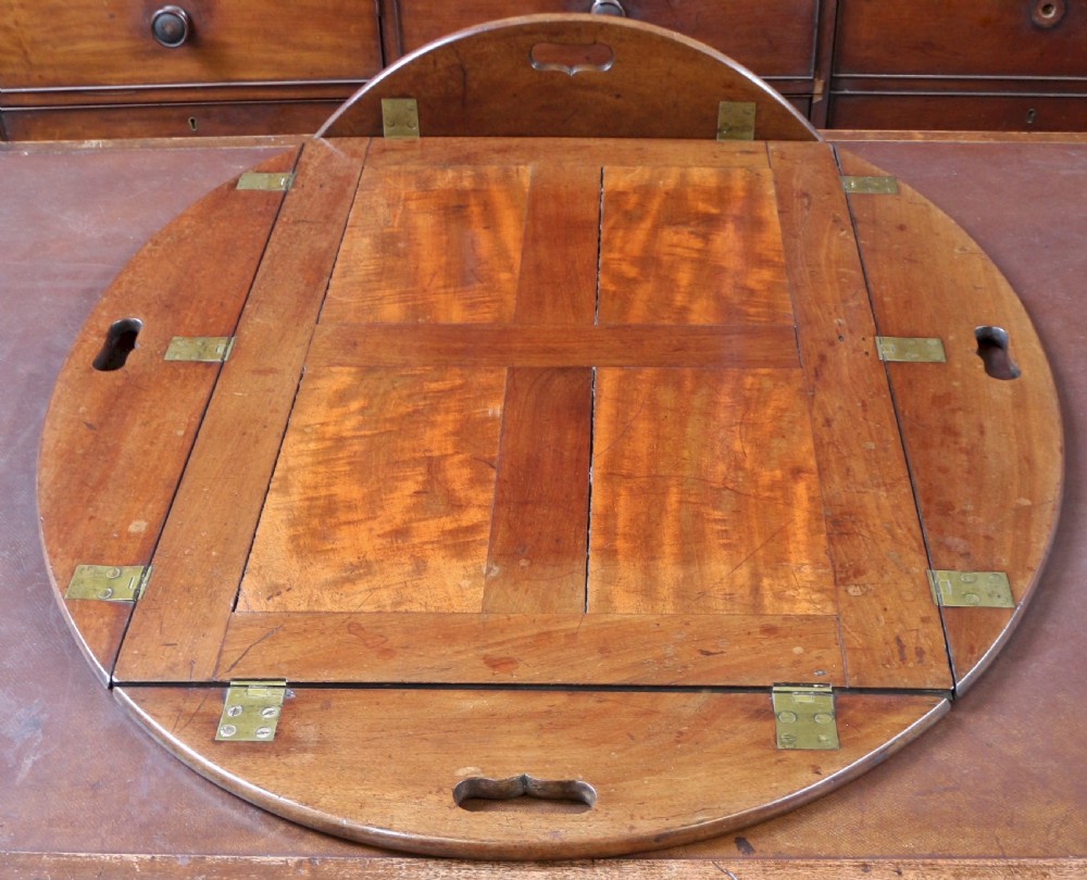 George 111 Mahogany Oval Butlers Tray with Drop Down Sides View V