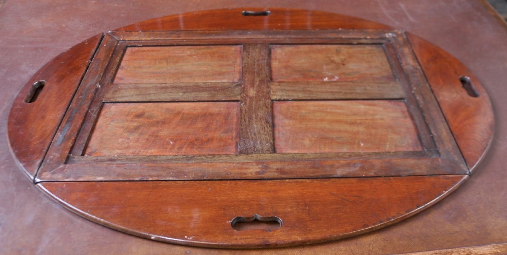 George 111 Mahogany Oval Butlers Tray with Drop Down Sides View VI