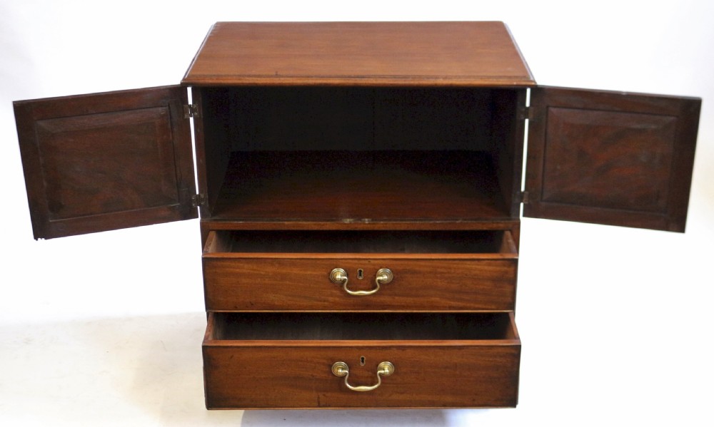 George 111 Mahogany Converted Chest Commode Bedside Cabinet View II