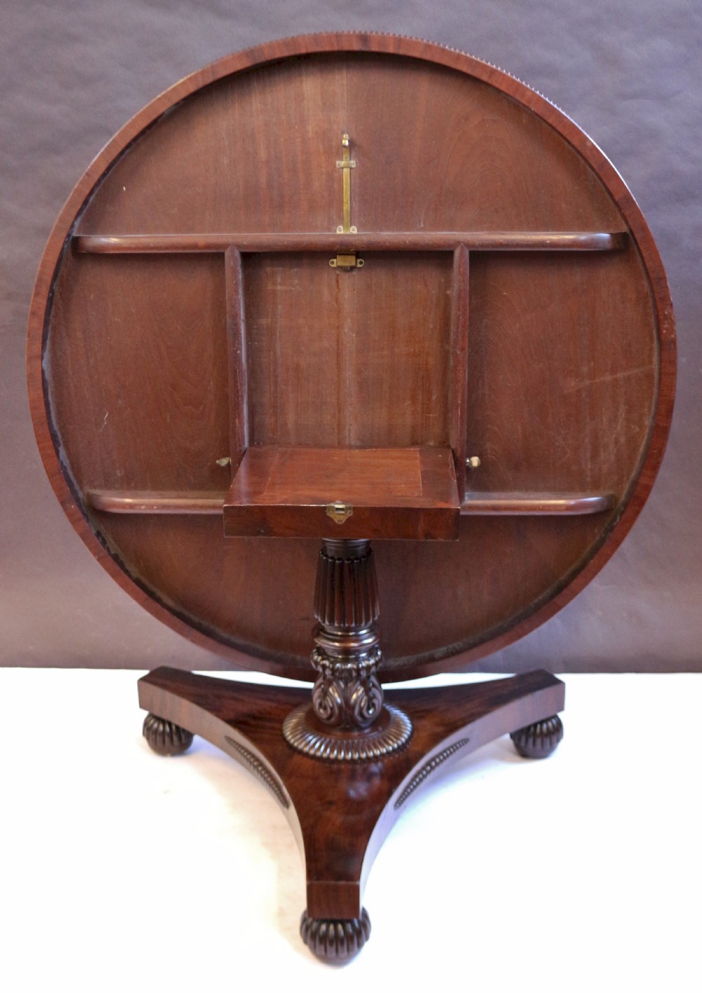 George 1V Mahogany Circular Tilt Top Pedestal Centre Table View V