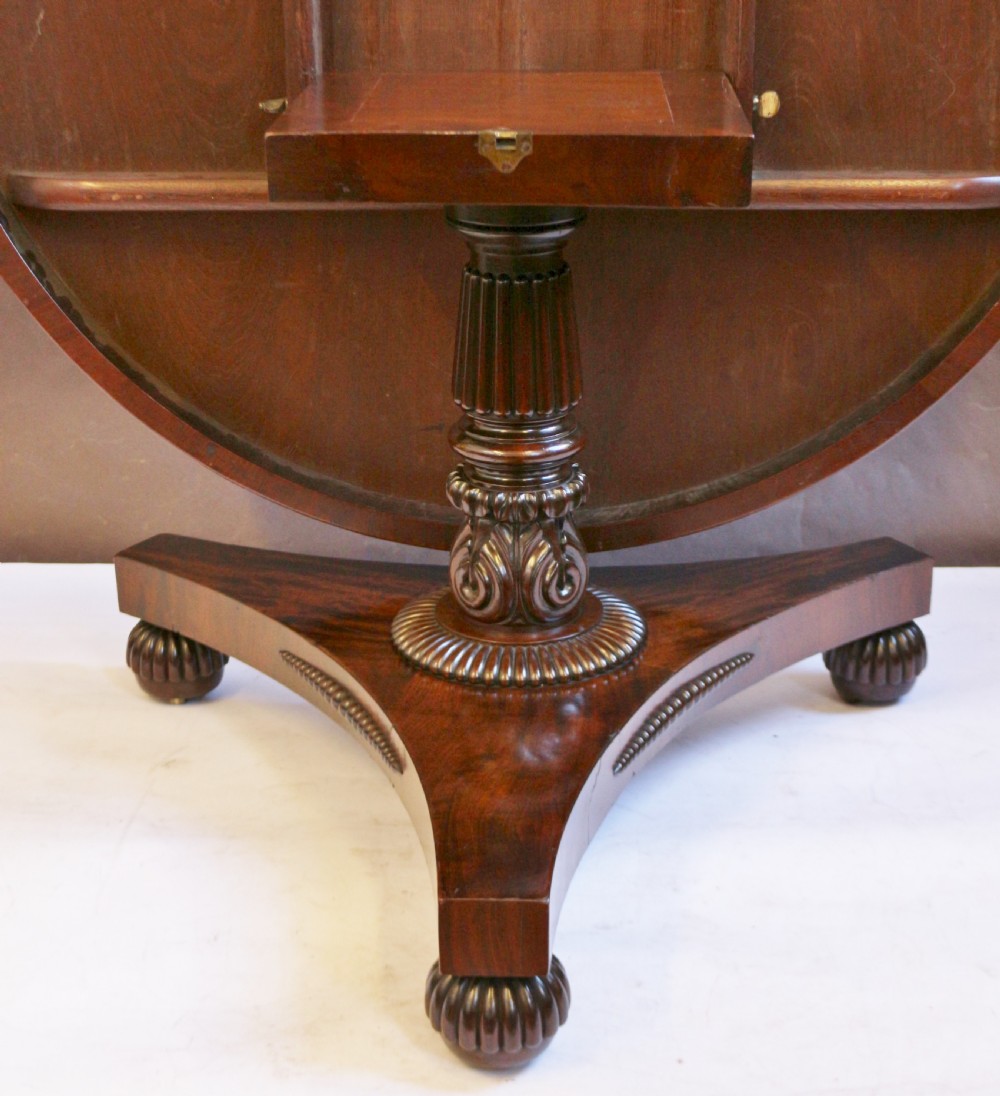 George 1V Mahogany Circular Tilt Top Pedestal Centre Table View VI