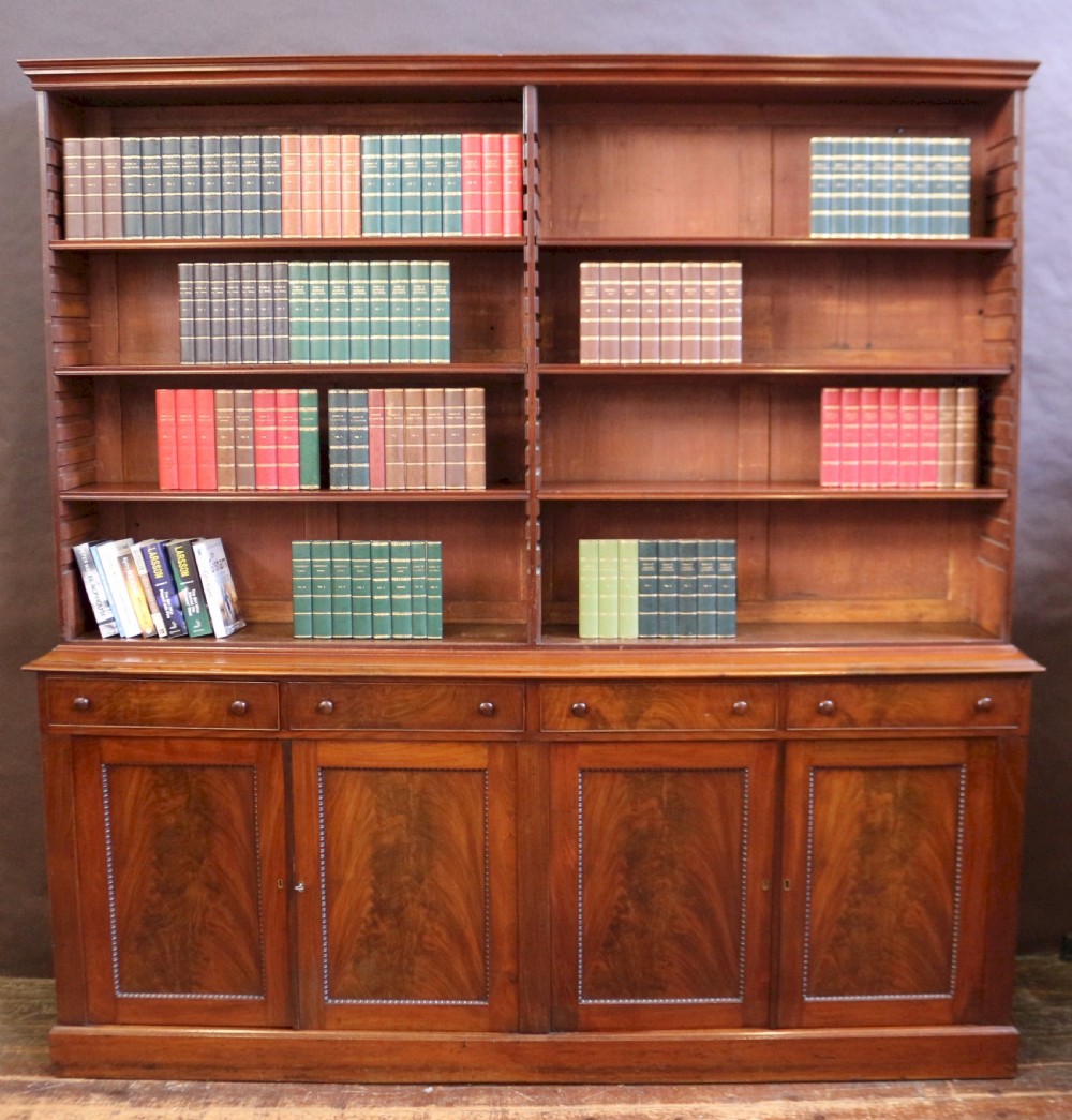 George 1V Mahogany Open Top 4 Door Bookcase View II
