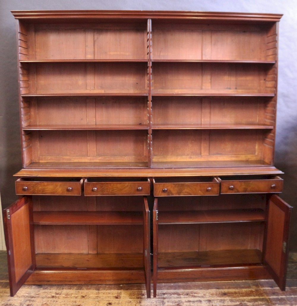 George 1V Mahogany Open Top 4 Door Bookcase View III