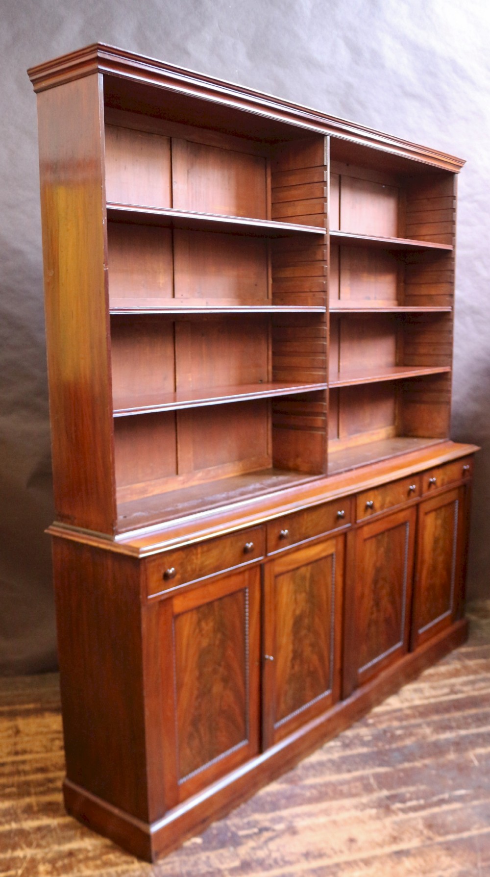George 1V Mahogany Open Top 4 Door Bookcase View IV