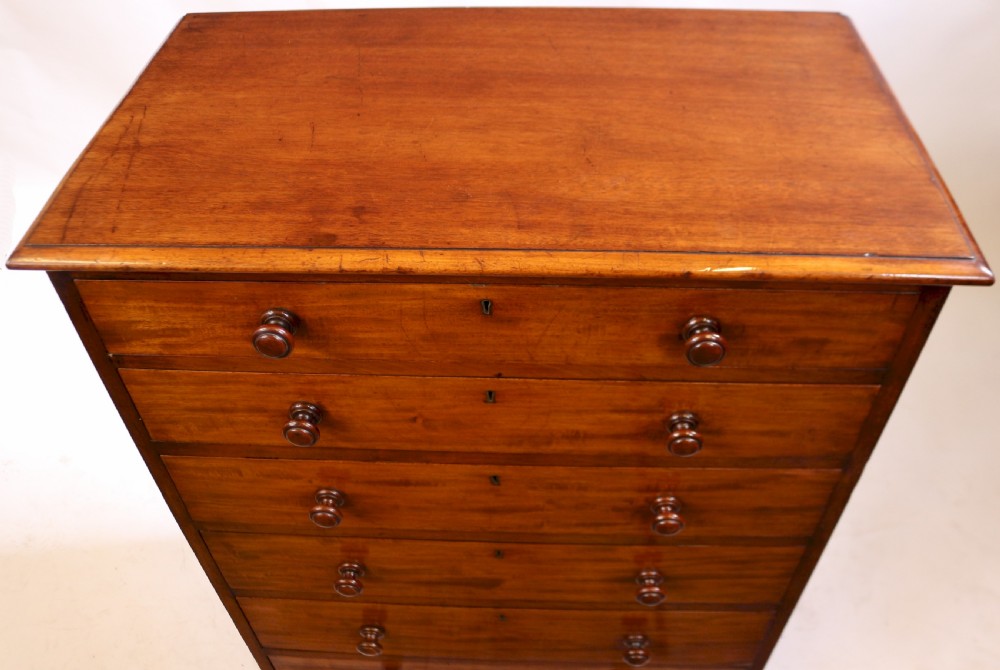 Victorian Mahogany 6 Drawer Pillar Chest by Heals View V