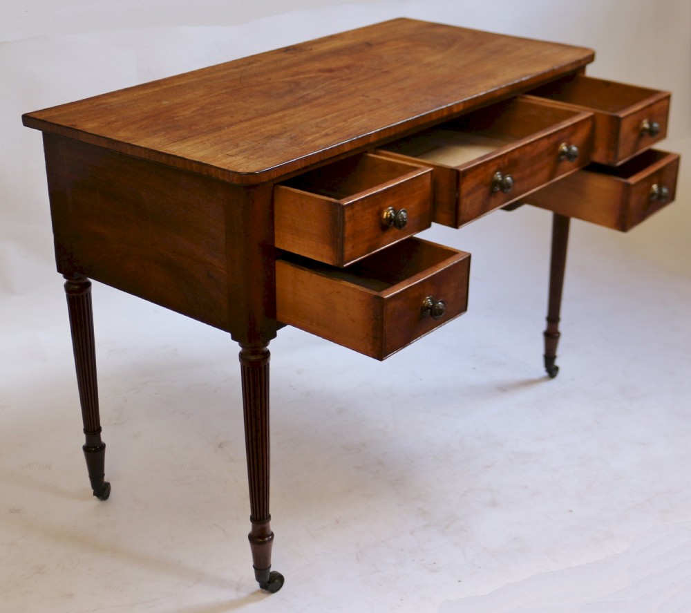 Regency Mahogany 5 Drawer Kneehole Table View II