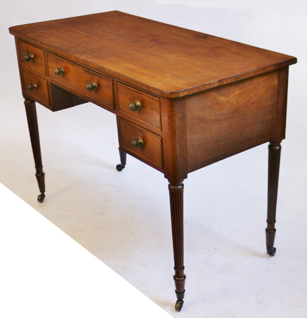 Regency Mahogany 5 Drawer Kneehole Table View III