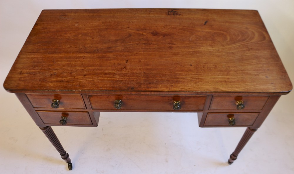 Regency Mahogany 5 Drawer Kneehole Table View IV