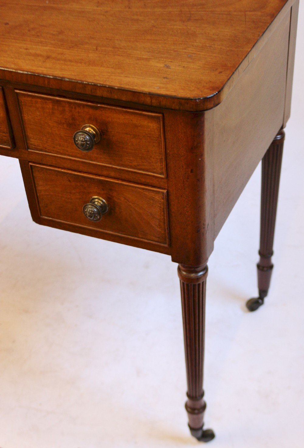 Regency Mahogany 5 Drawer Kneehole Table View V