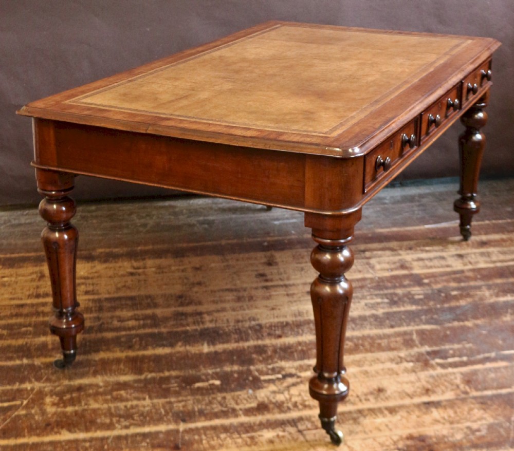 William 1V Mahogany 6 Drawer Partners Writing Table View II