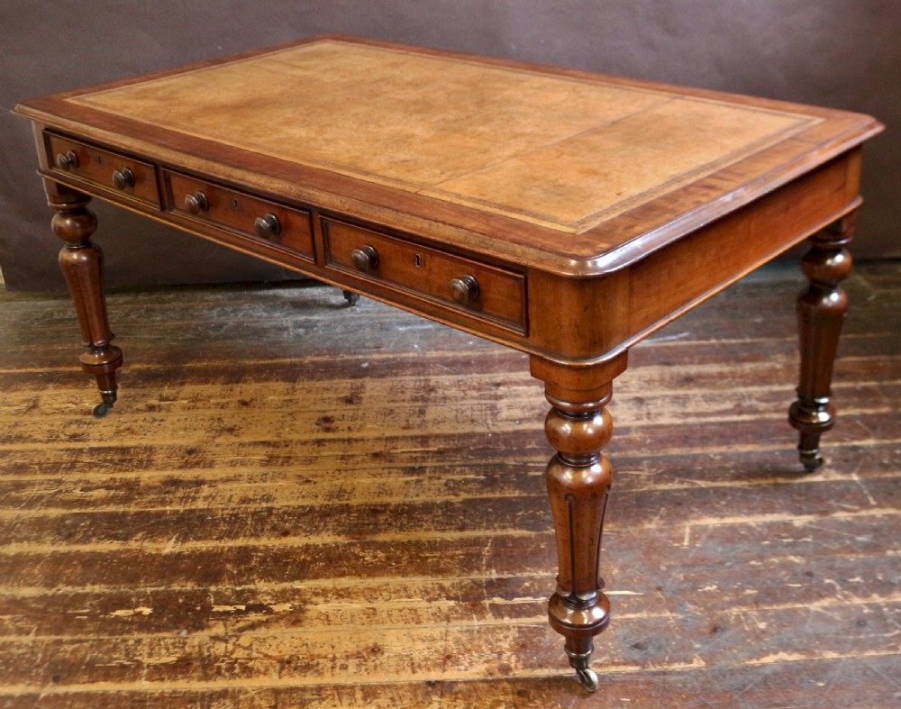 William 1V Mahogany 6 Drawer Partners Writing Table View III