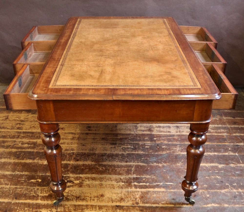 William 1V Mahogany 6 Drawer Partners Writing Table View IV