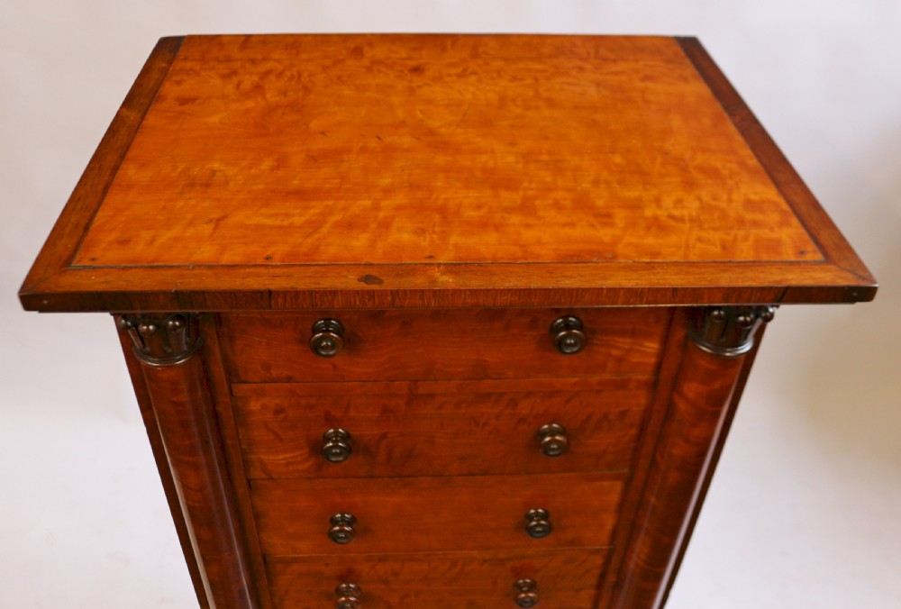 Fine Quality William 1V Satinwood 9 Drawer Wellington Chest View V