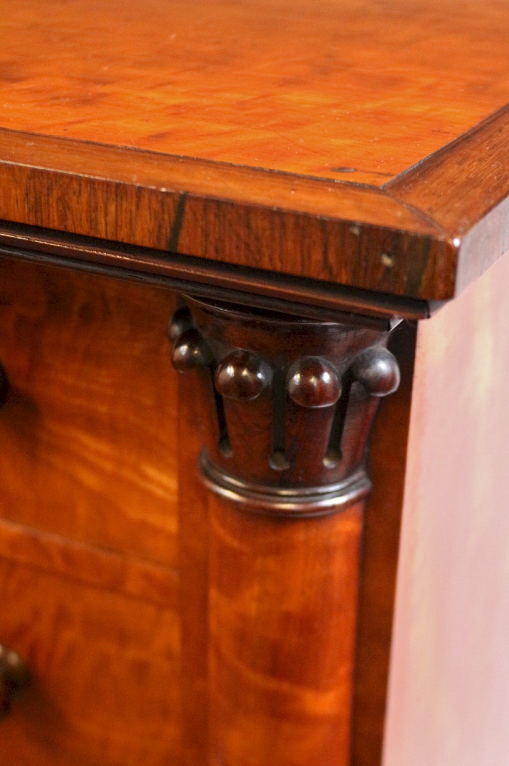 Fine Quality William 1V Satinwood 9 Drawer Wellington Chest View IX
