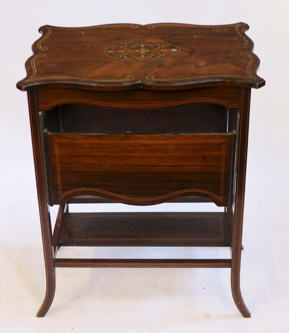 Edwardian Rosewood Inlaid 4 Flap Tea Table