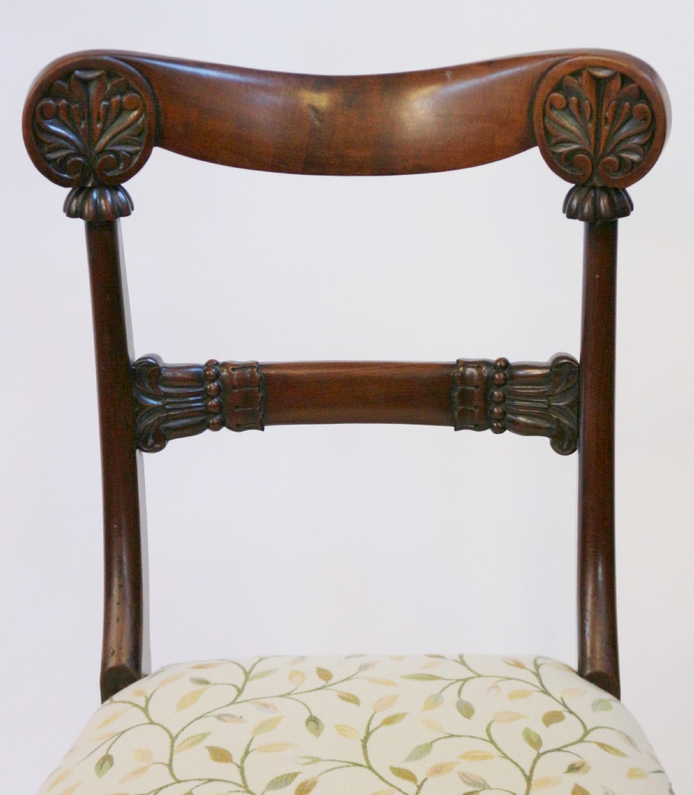 Fine Set of 6 & 2 William 1V Mahogany Dining Chairs View VII
