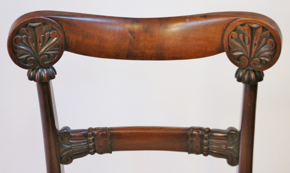 Fine Set of 6 & 2 William 1V Mahogany Dining Chairs View VIII