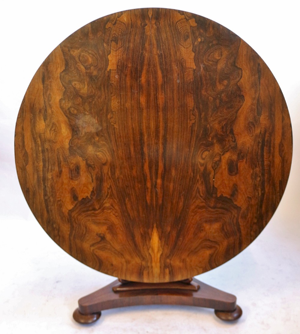 William IV Figured Rosewood Round Pedestal Centre Table View III