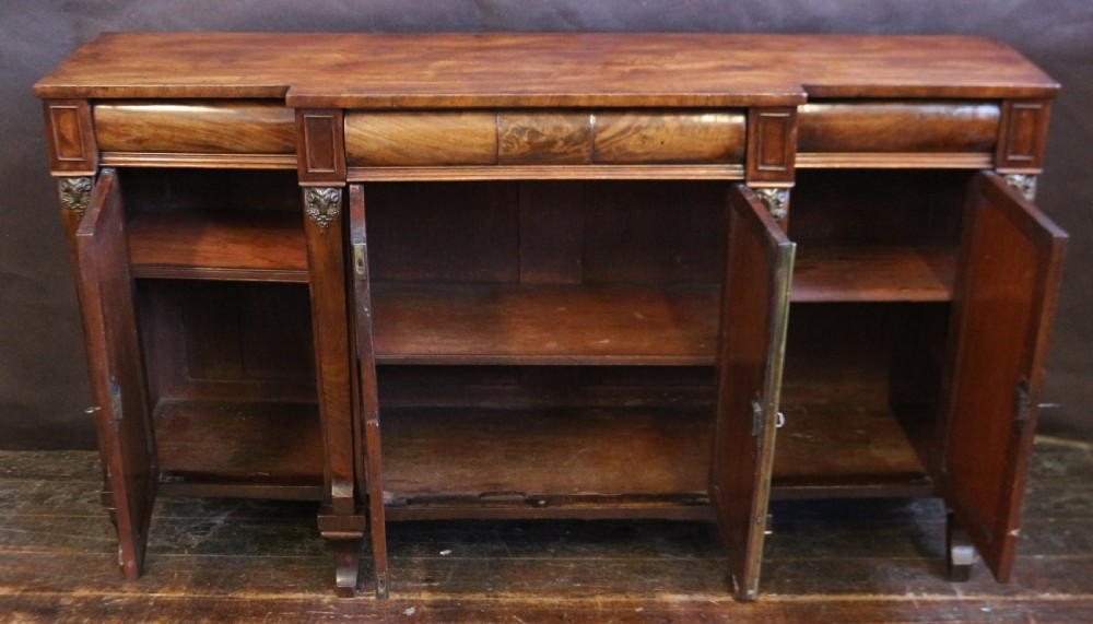 George IV Flared Mahogany 4 Door Breakfront Side Cabinet View II