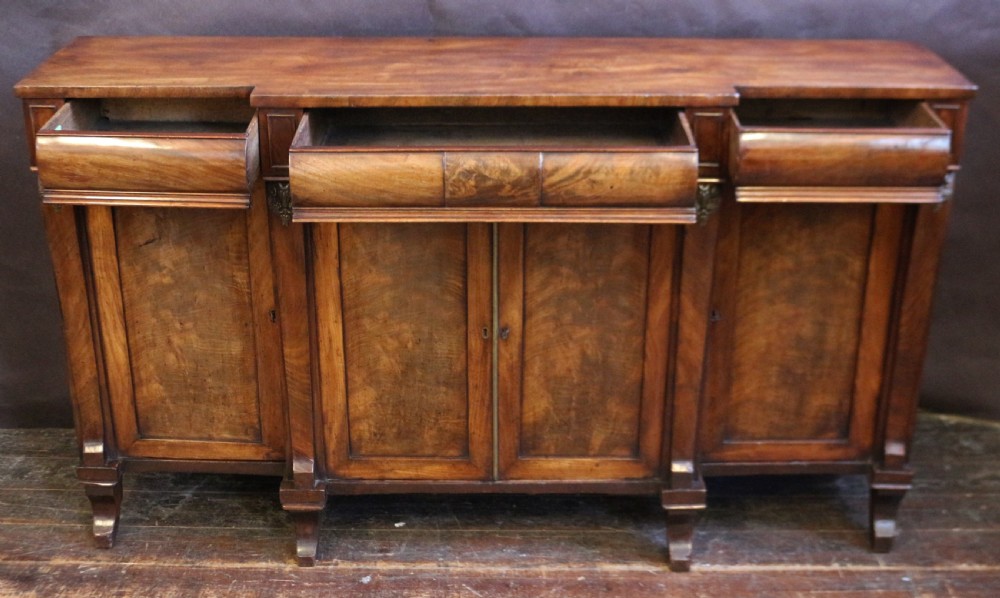 George IV Flared Mahogany 4 Door Breakfront Side Cabinet View III