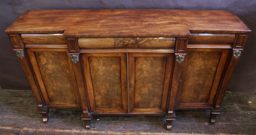 George IV Flared Mahogany 4 Door Breakfront Side Cabinet View IV