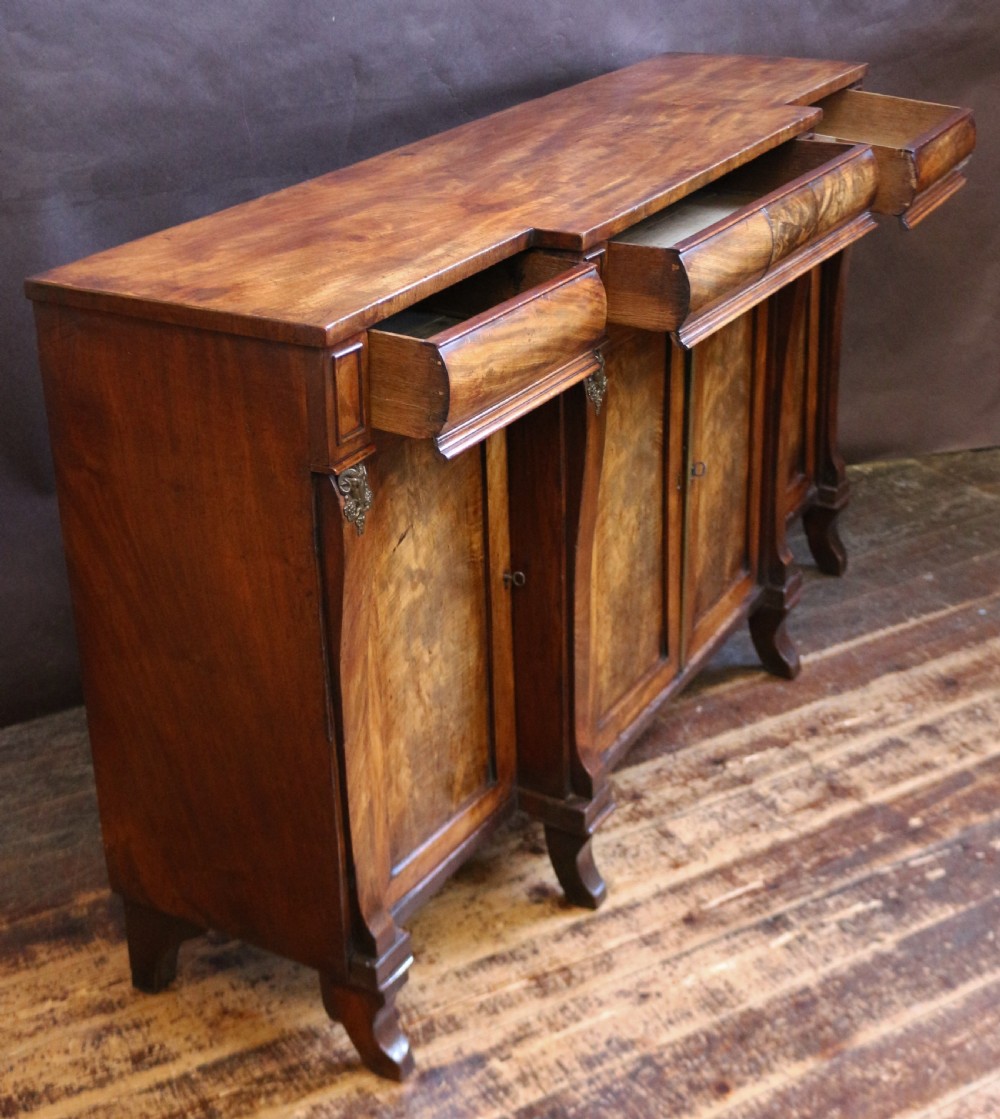 George IV Flared Mahogany 4 Door Breakfront Side Cabinet View V