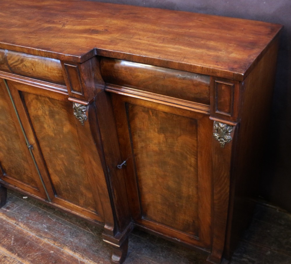 George IV Flared Mahogany 4 Door Breakfront Side Cabinet View VII