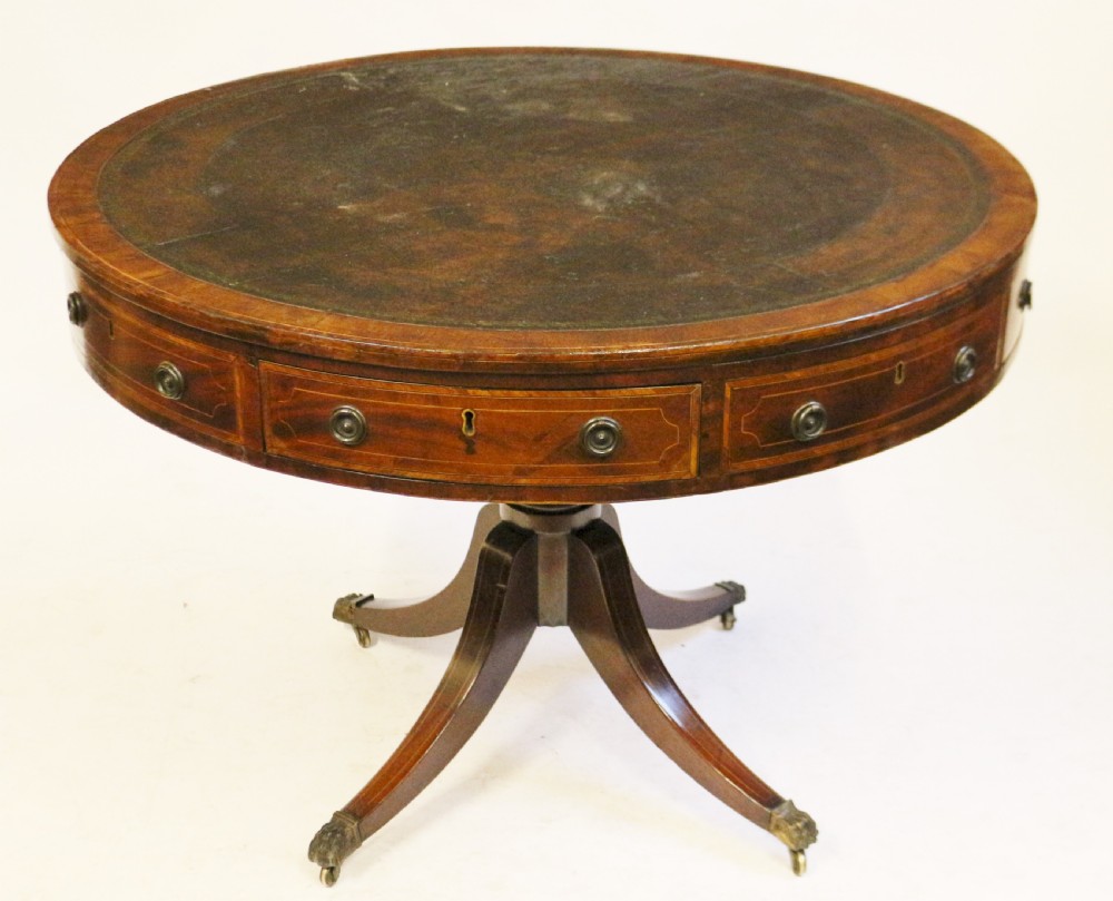 George 111 Mahogany Inlaid Revolving Drum Table View II