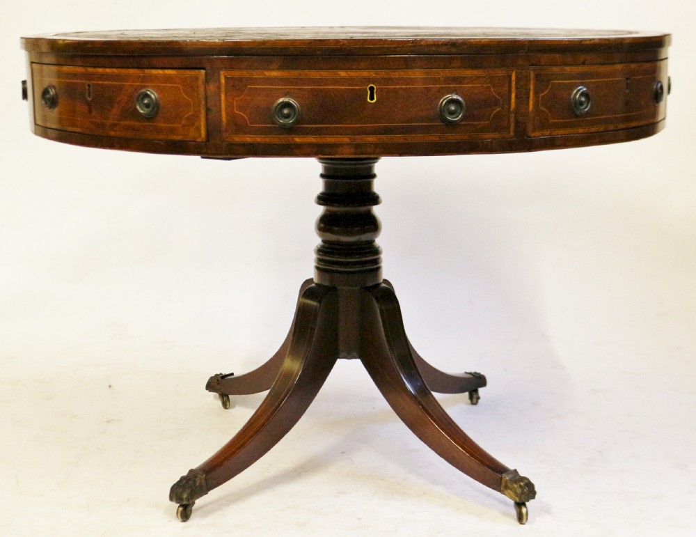 George 111 Mahogany Inlaid Revolving Drum Table View III