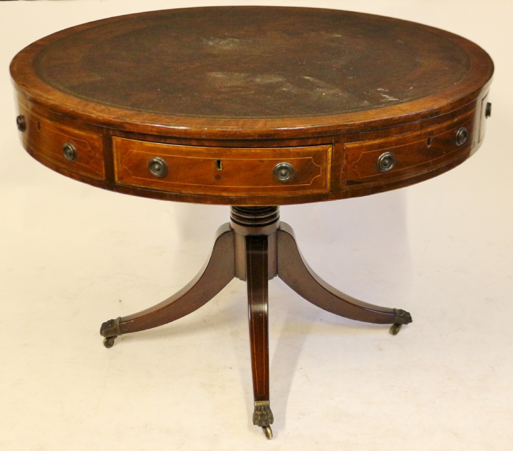George 111 Mahogany Inlaid Revolving Drum Table View IV