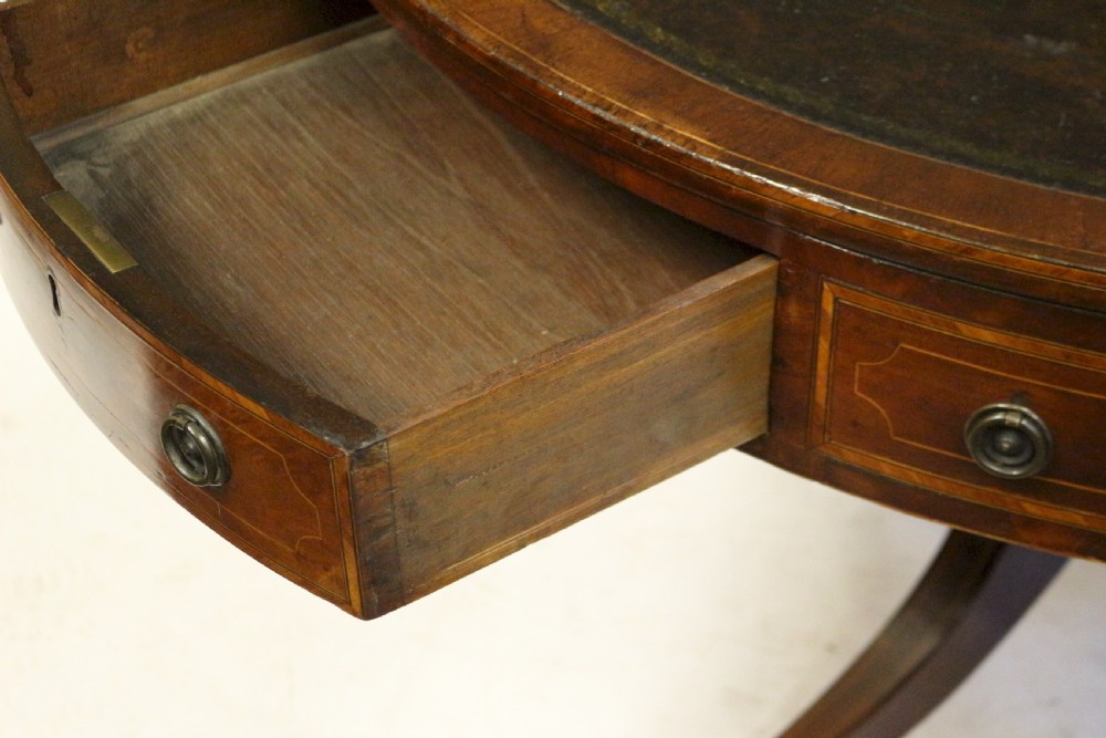 George 111 Mahogany Inlaid Revolving Drum Table View IX