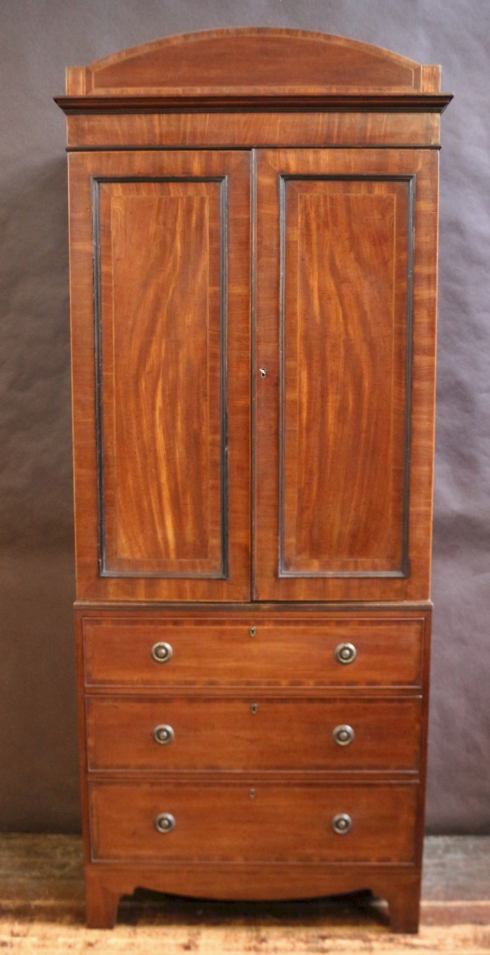 George 111 Mahogany Narrow Linen Press