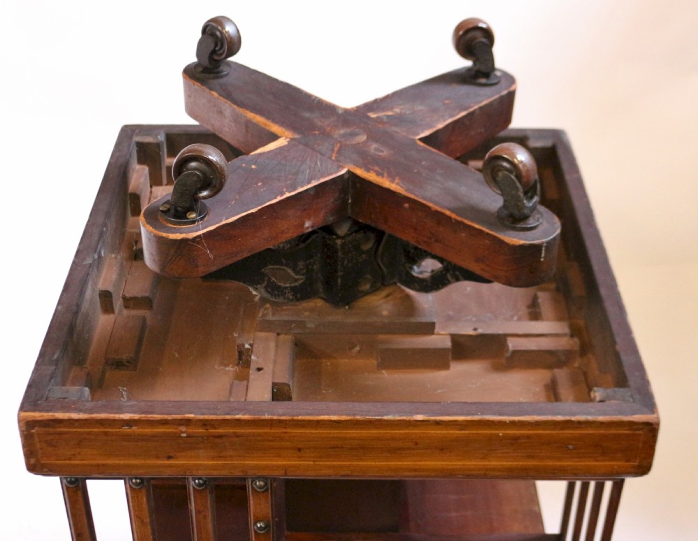 Edwardian Inlaid Mahogany Revolving Bookcase by Maples View IV