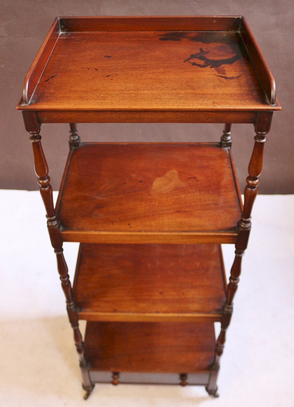 George IV Mahogany 4 Tier Whatnot View II