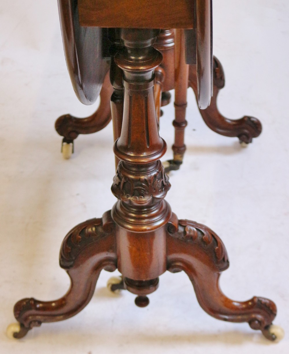 Victorian Figured Walnut Inlaid Small Sutherland Table. View VII