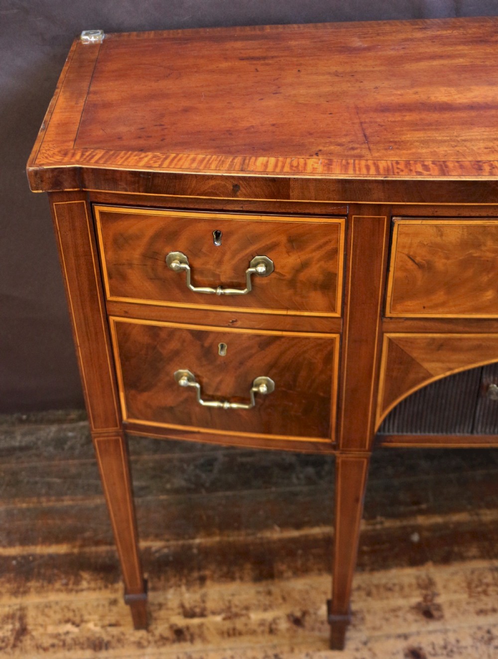 Fine George 111 Mahogany Bowfront Sideboard View V