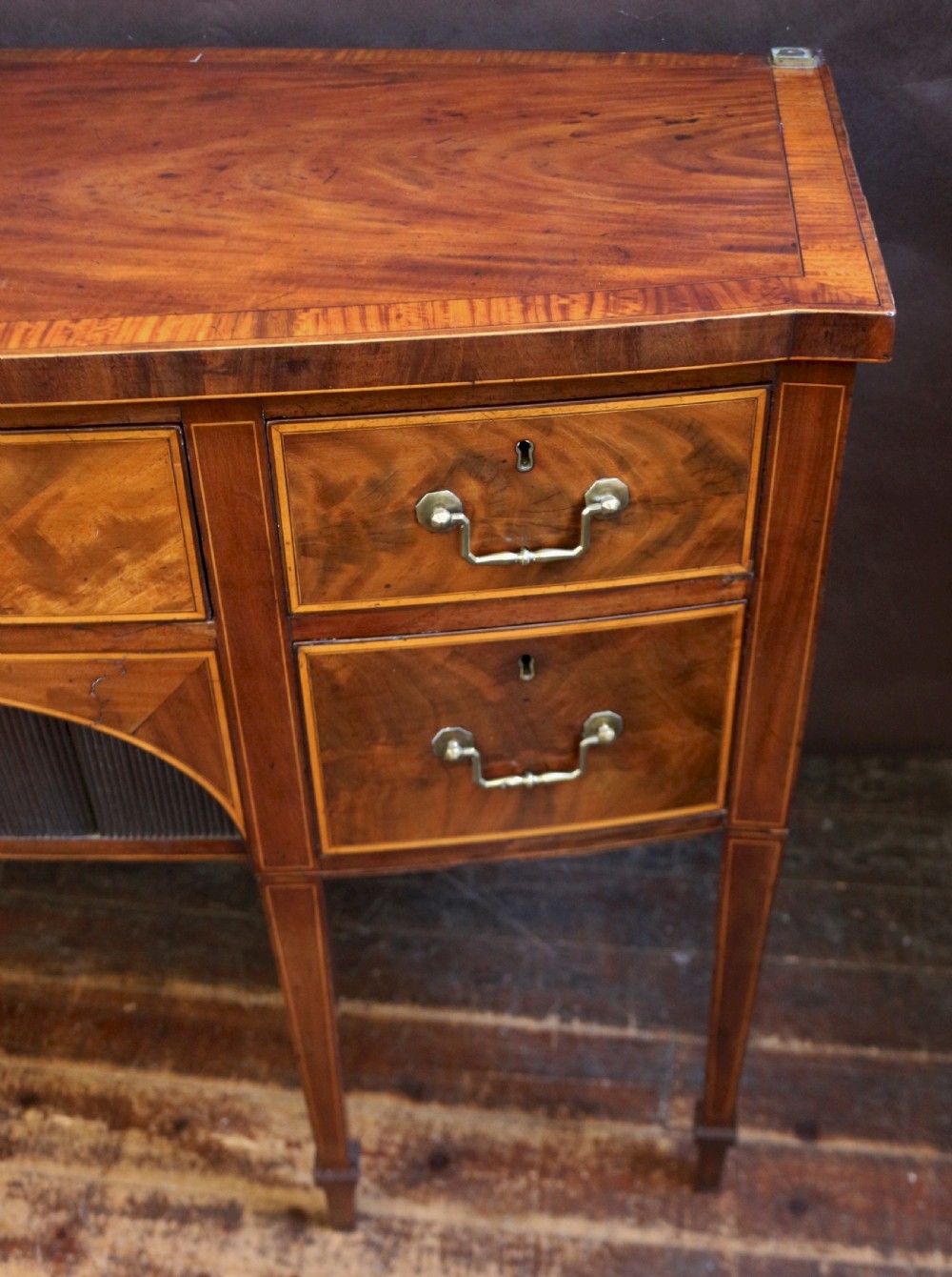 Fine George 111 Mahogany Bowfront Sideboard View VII