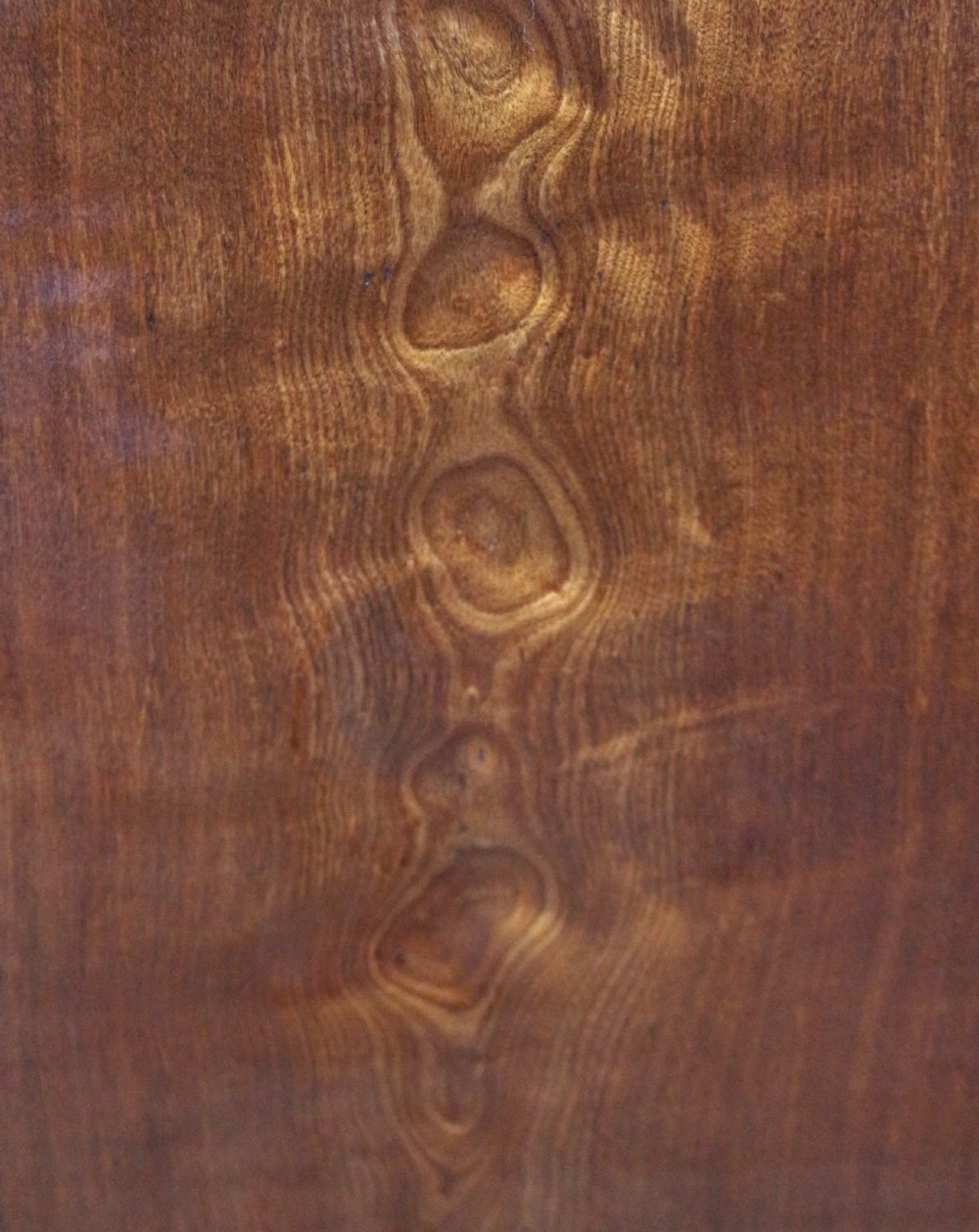 An extending mahogany twin pedestal dining table featuring rounded D-ends, a removable central leaf, reeded splayed legs, and brass castors. View XII