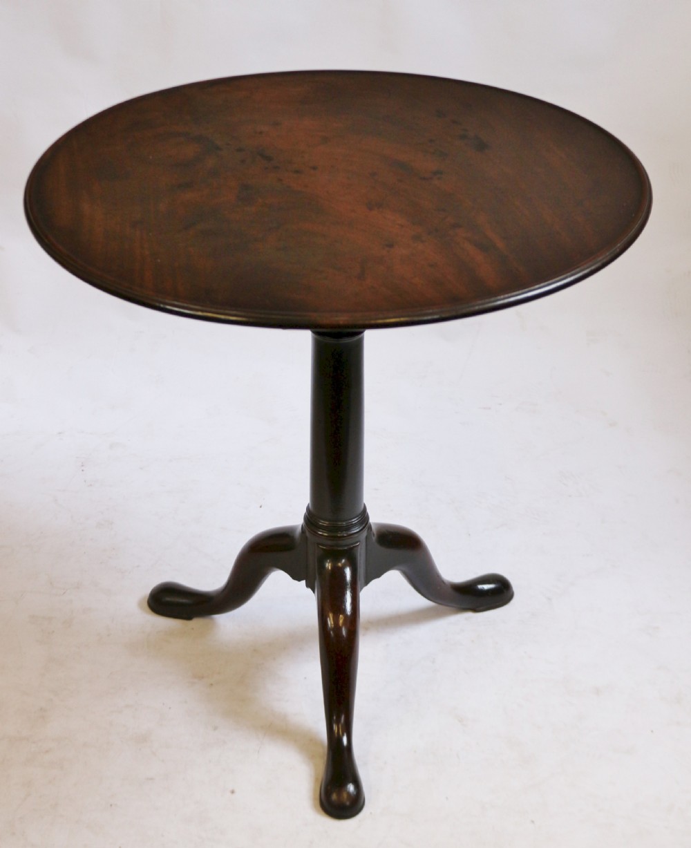 Fine Early George 111 Mahogany Round Birdcage Tripod Table