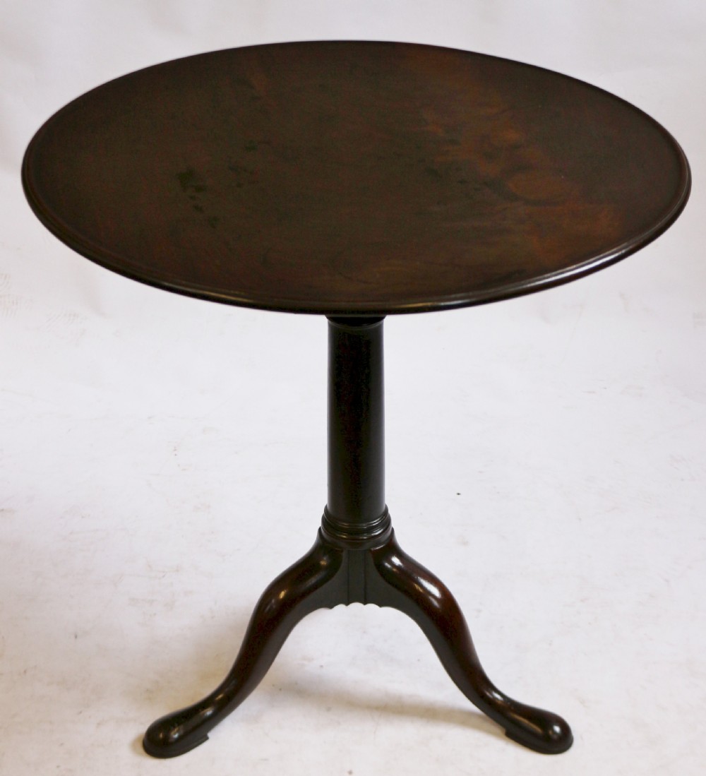 Fine Early George 111 Mahogany Round Birdcage Tripod Table View II