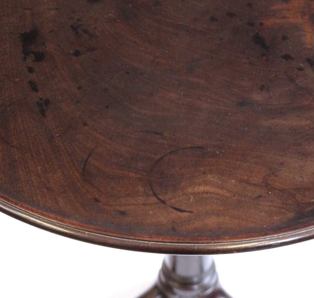 Fine Early George 111 Mahogany Round Birdcage Tripod Table View X