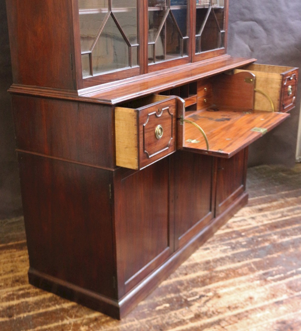 Fine George 111 Mahogany 3 Door Secretaire Bookcase View VIII