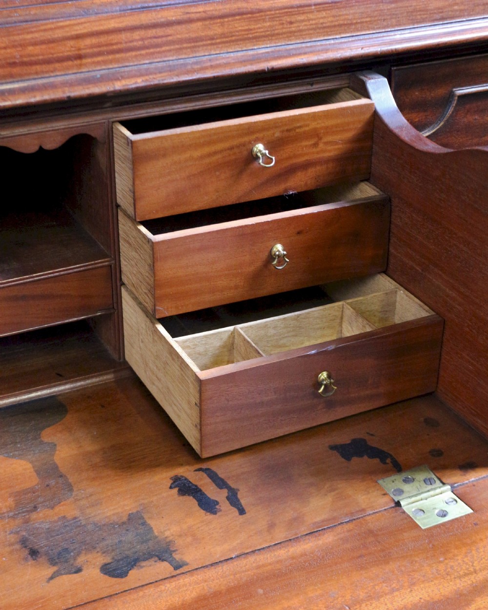 Fine George 111 Mahogany 3 Door Secretaire Bookcase View X