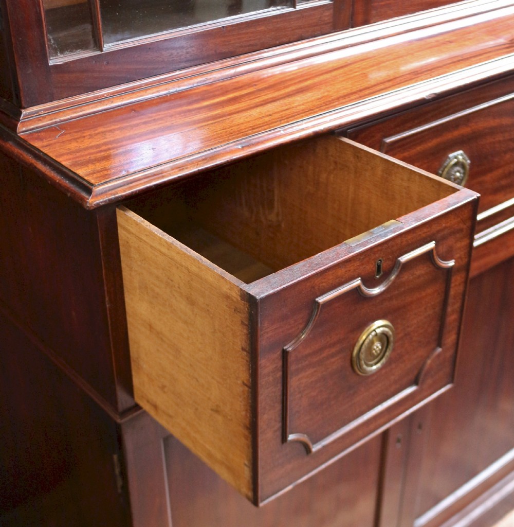 Fine George 111 Mahogany 3 Door Secretaire Bookcase View XII