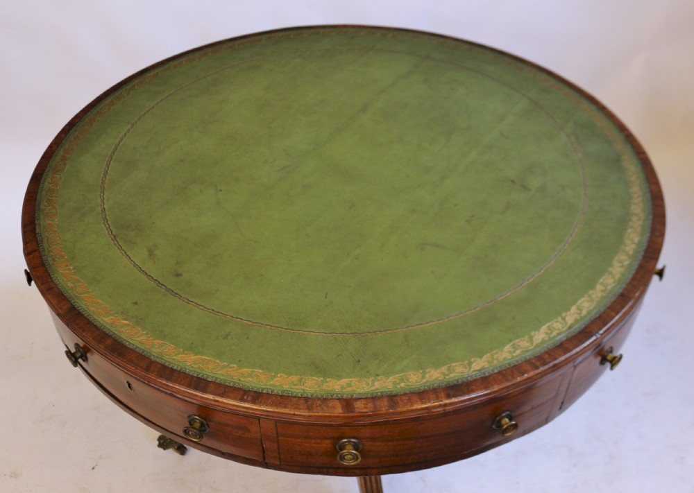 George 111 Mahogany 4 Drawer Circular Pedestal Drum Table View V