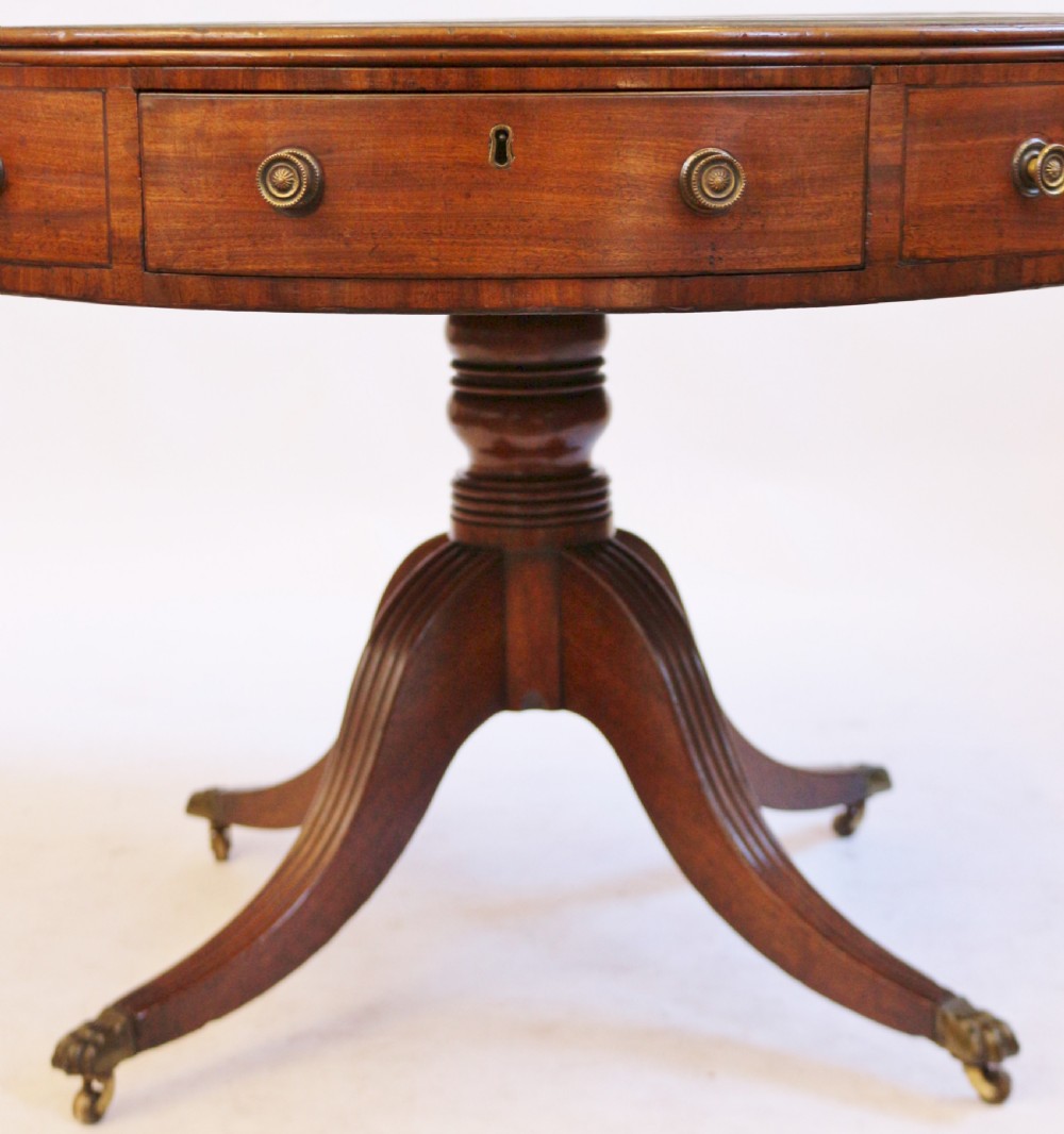 George 111 Mahogany 4 Drawer Circular Pedestal Drum Table View VII