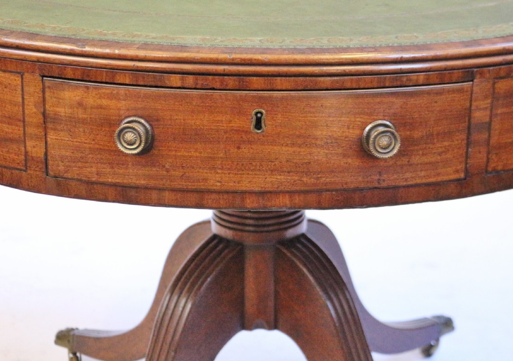George 111 Mahogany 4 Drawer Circular Pedestal Drum Table View VIII